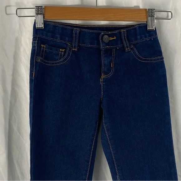 The Children’s Place Girl Skinny Dark Blue Jeans Waist Adjustable Band Size 6 - Picture 2 of 16